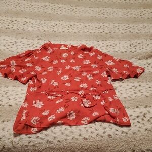 Floral Red Women's Top